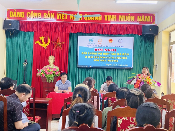 Bà Hà Thị Liễu, Chủ tịch Hội LHPN tỉnh phát biểu tại hội nghị.